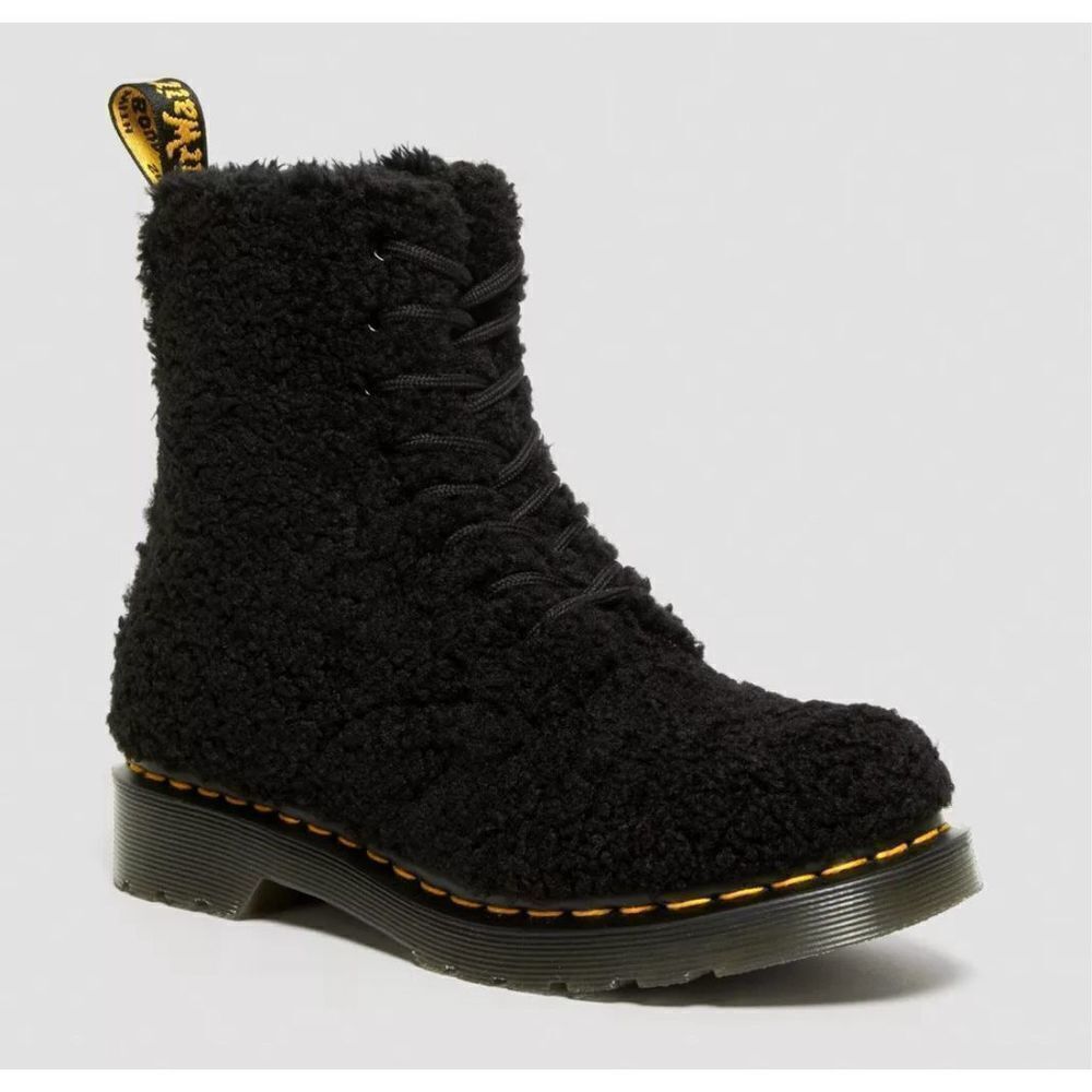 Dr. Martens 1460 PASCAL WOMEN'S FAUX SHEARLING BOOTS Size 7 Black